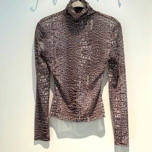 Sheer long sleeve snake skin top